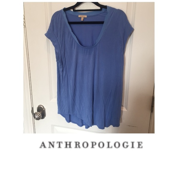 Anthropologie Tops - Anthropologie Bordeaux Gauze Trim Tee